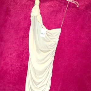 Rue 21 Cream One Shoulder Dress